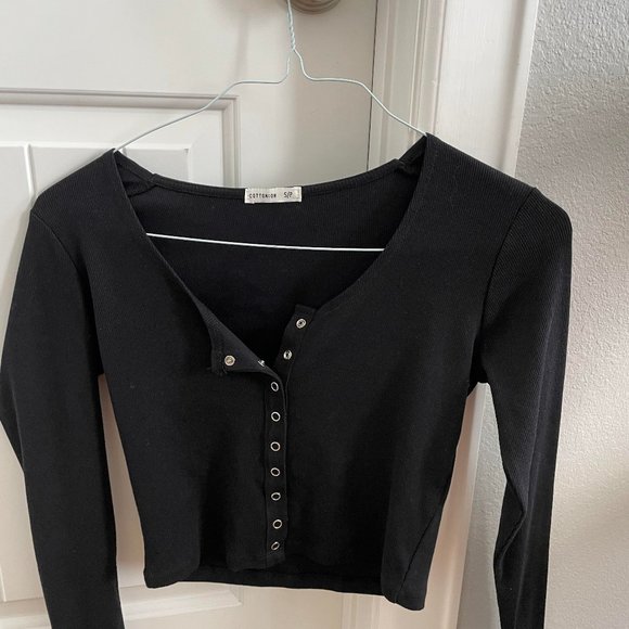 Cotton On Womens Black Crop Top - Picture 1 of 2